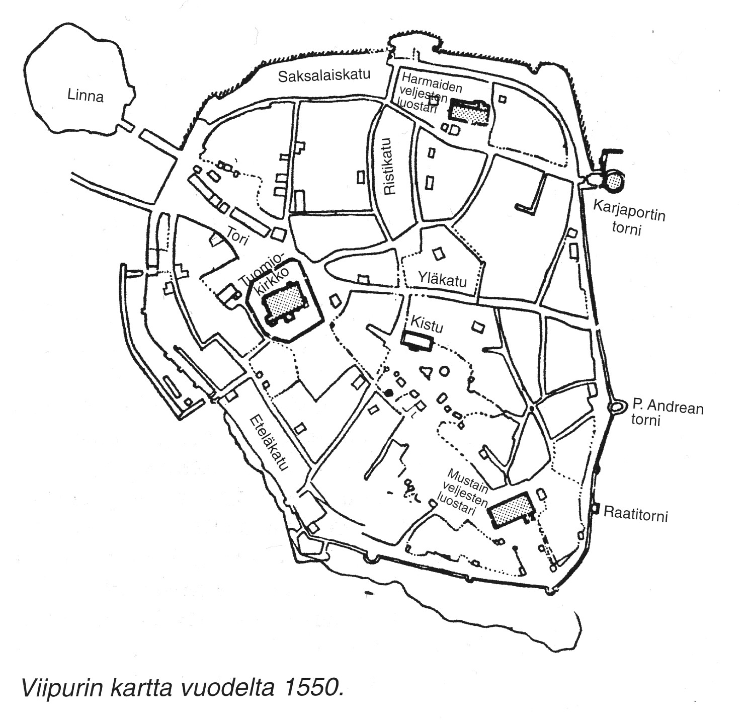 Map of Viipuri 1550